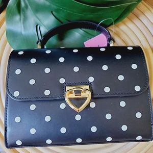 🆕 Kate Spade Black Multi Brocade Jacquard Lovitt Dot Small Top Handle Valentine